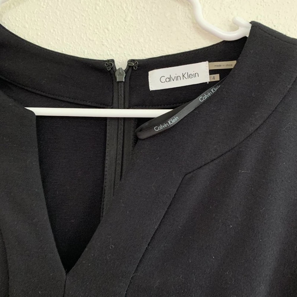 Calvin Klein Black Fit and Flare Dress Size 4 - Picture 7 of 11